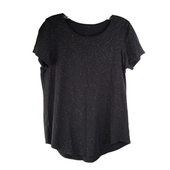 Lululemon Womens 4-6 Medium Love Crewneck Black Splatter Short Sleeve T-Shirt - Picture 4 of 8